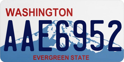 WA license plate AAE6952