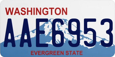 WA license plate AAE6953