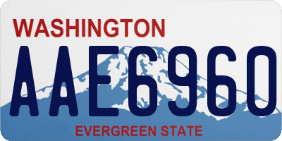 WA license plate AAE6960