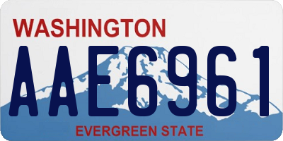 WA license plate AAE6961