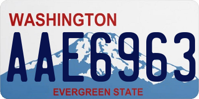 WA license plate AAE6963