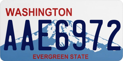 WA license plate AAE6972