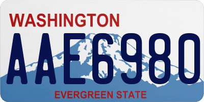 WA license plate AAE6980