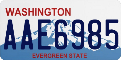 WA license plate AAE6985