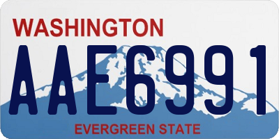 WA license plate AAE6991