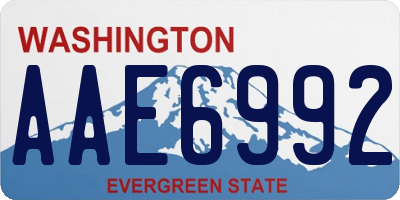 WA license plate AAE6992