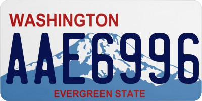 WA license plate AAE6996