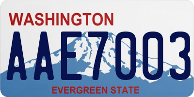 WA license plate AAE7003