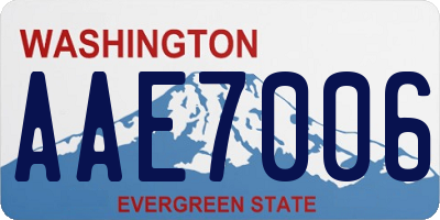 WA license plate AAE7006