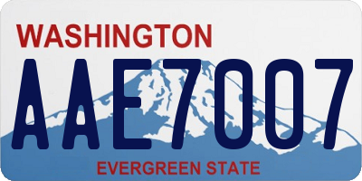 WA license plate AAE7007