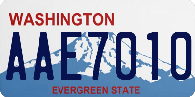 WA license plate AAE7010