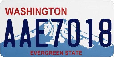 WA license plate AAE7018