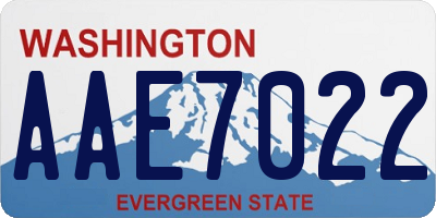 WA license plate AAE7022