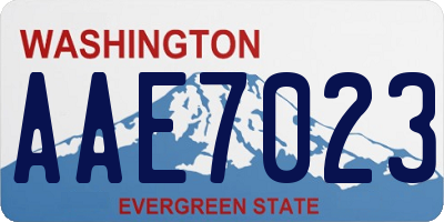 WA license plate AAE7023