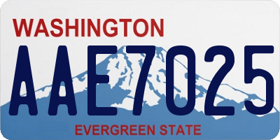 WA license plate AAE7025