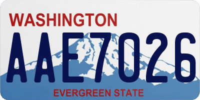 WA license plate AAE7026