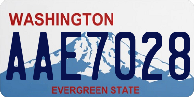 WA license plate AAE7028