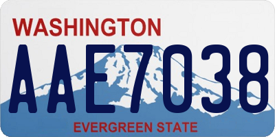 WA license plate AAE7038