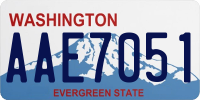 WA license plate AAE7051
