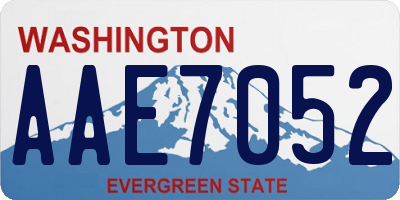 WA license plate AAE7052
