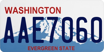 WA license plate AAE7060