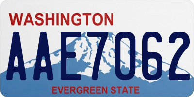 WA license plate AAE7062