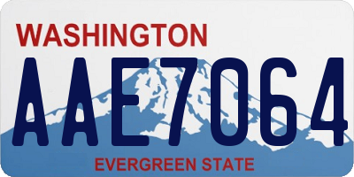 WA license plate AAE7064