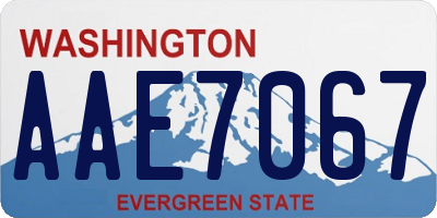 WA license plate AAE7067