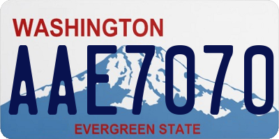 WA license plate AAE7070