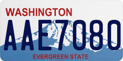 WA license plate AAE7080