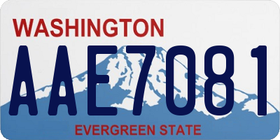 WA license plate AAE7081
