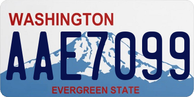 WA license plate AAE7099