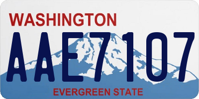 WA license plate AAE7107