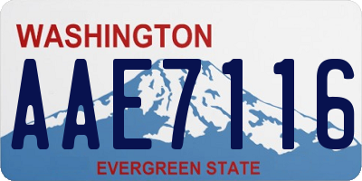 WA license plate AAE7116