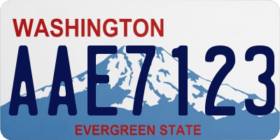 WA license plate AAE7123