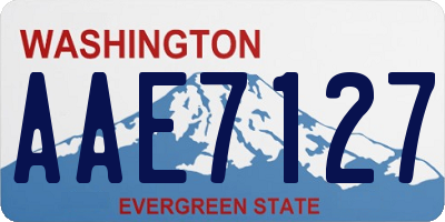 WA license plate AAE7127