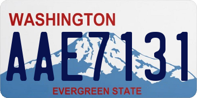 WA license plate AAE7131