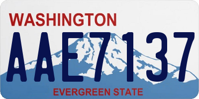 WA license plate AAE7137