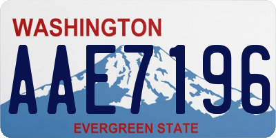 WA license plate AAE7196