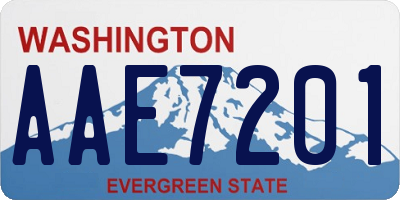 WA license plate AAE7201