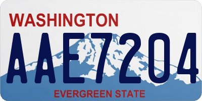 WA license plate AAE7204