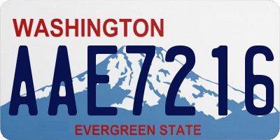 WA license plate AAE7216
