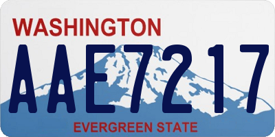 WA license plate AAE7217