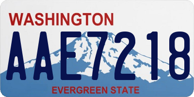 WA license plate AAE7218