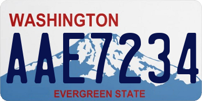 WA license plate AAE7234