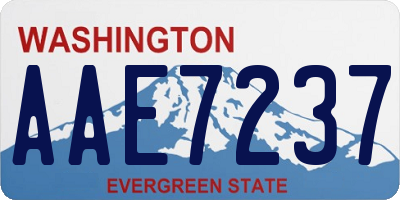 WA license plate AAE7237