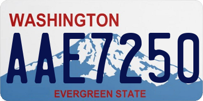 WA license plate AAE7250