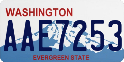 WA license plate AAE7253