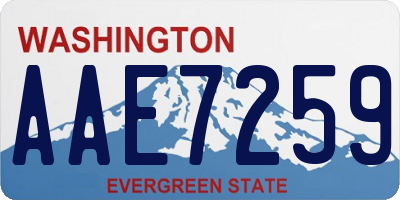 WA license plate AAE7259