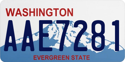 WA license plate AAE7281